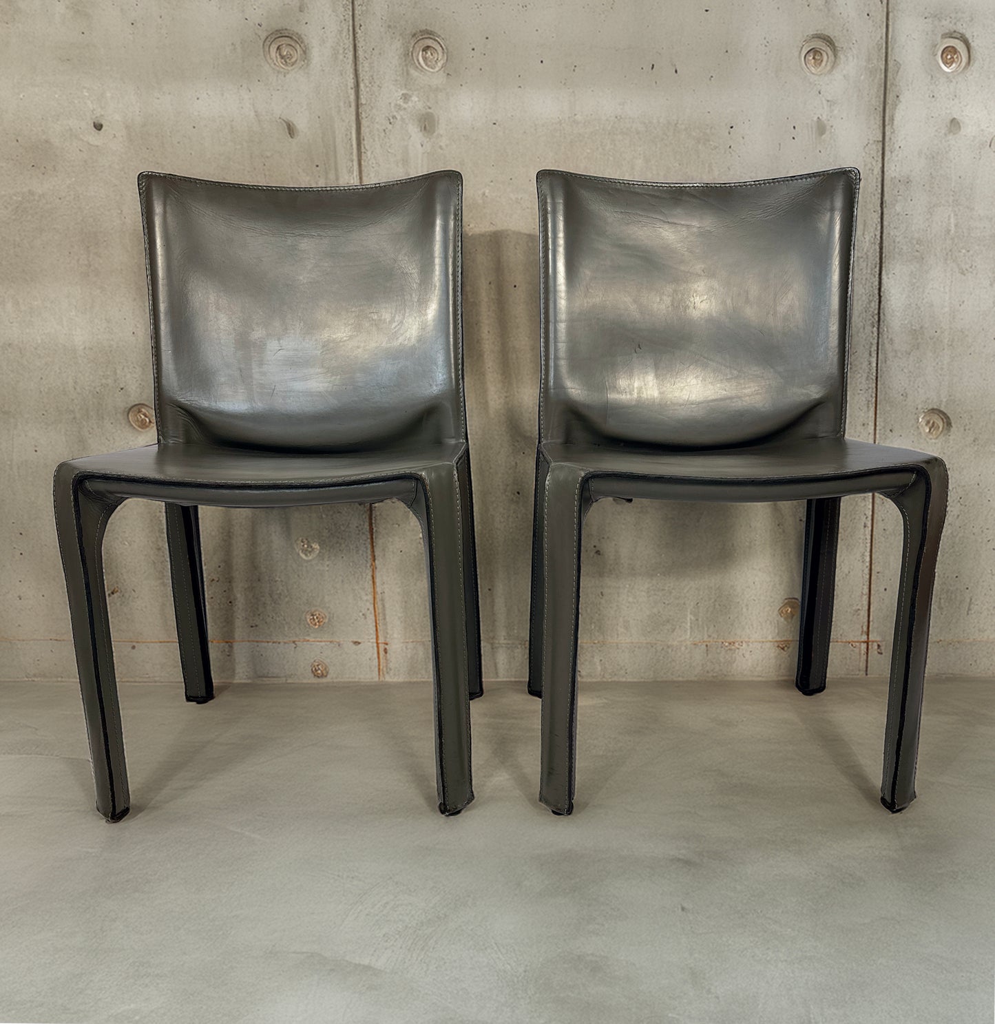 1990s 2x 412 Cab Chair by Mario Bellini for Cassina