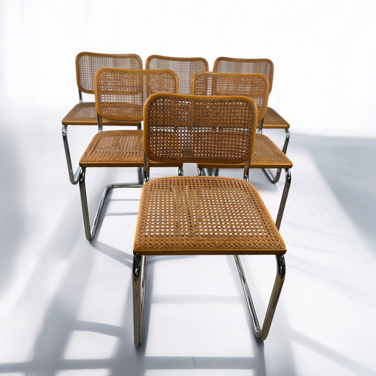 Set of 6 Cesca Chairs by Marcel Breuer for Gavina, 1960s