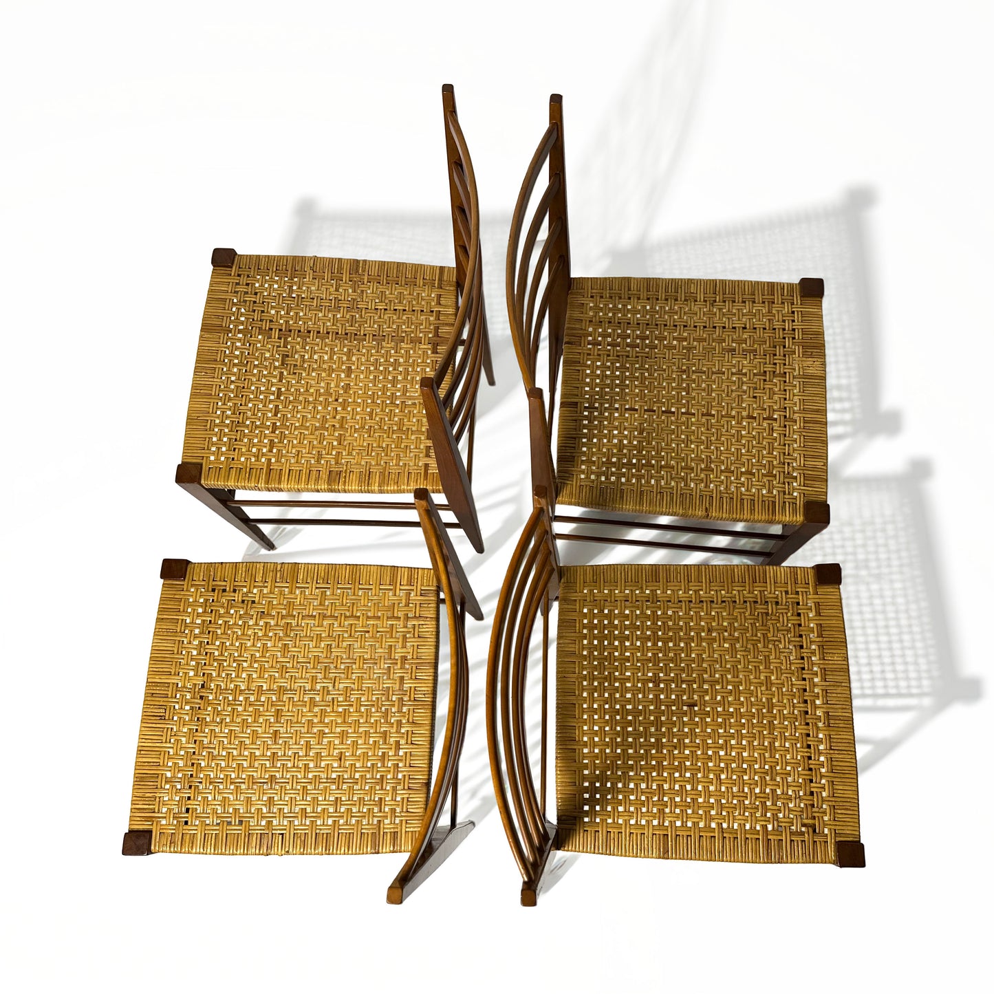 Set of 4 vintage italian chairs in Superleggera-style