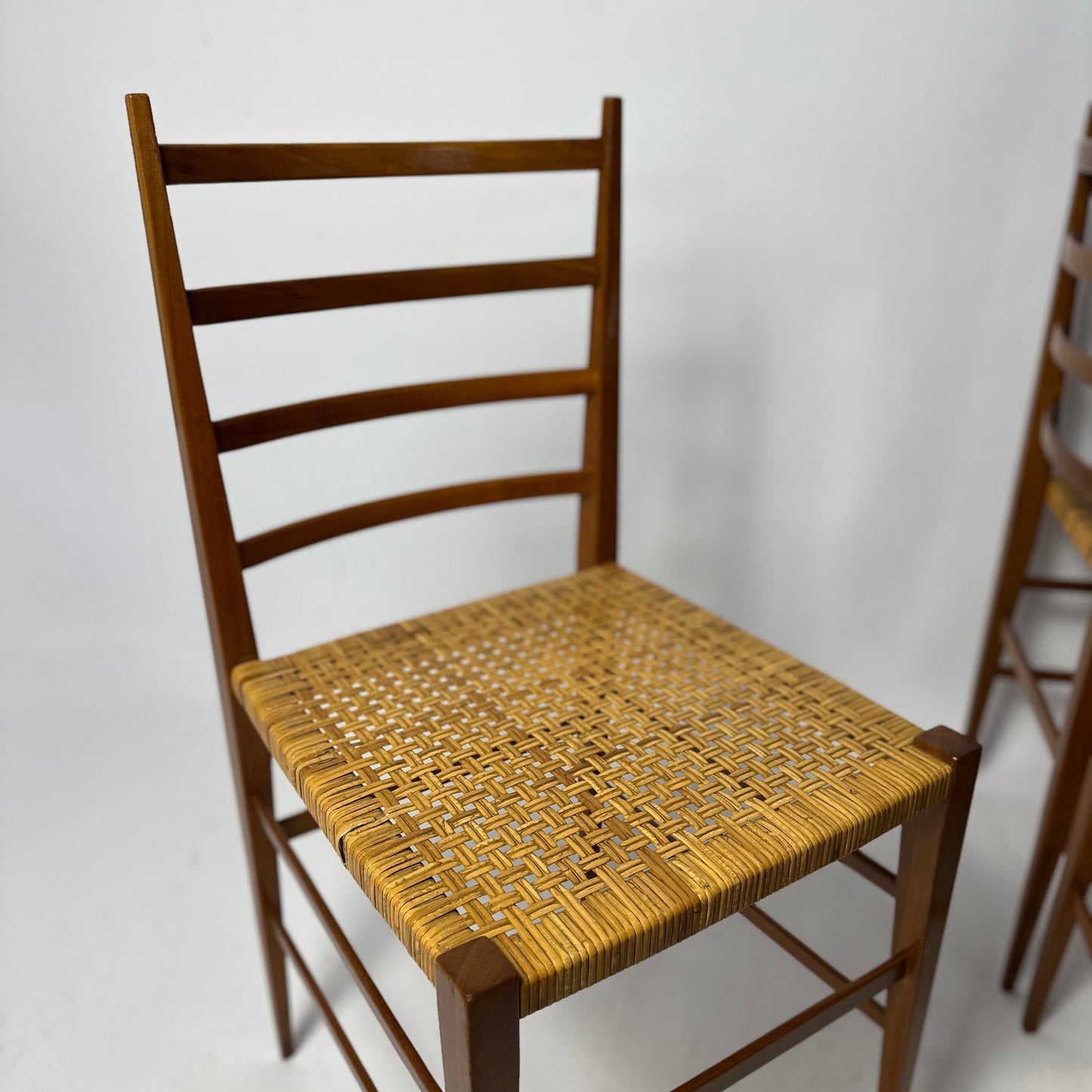 Set of 4 vintage italian chairs in Superleggera-style