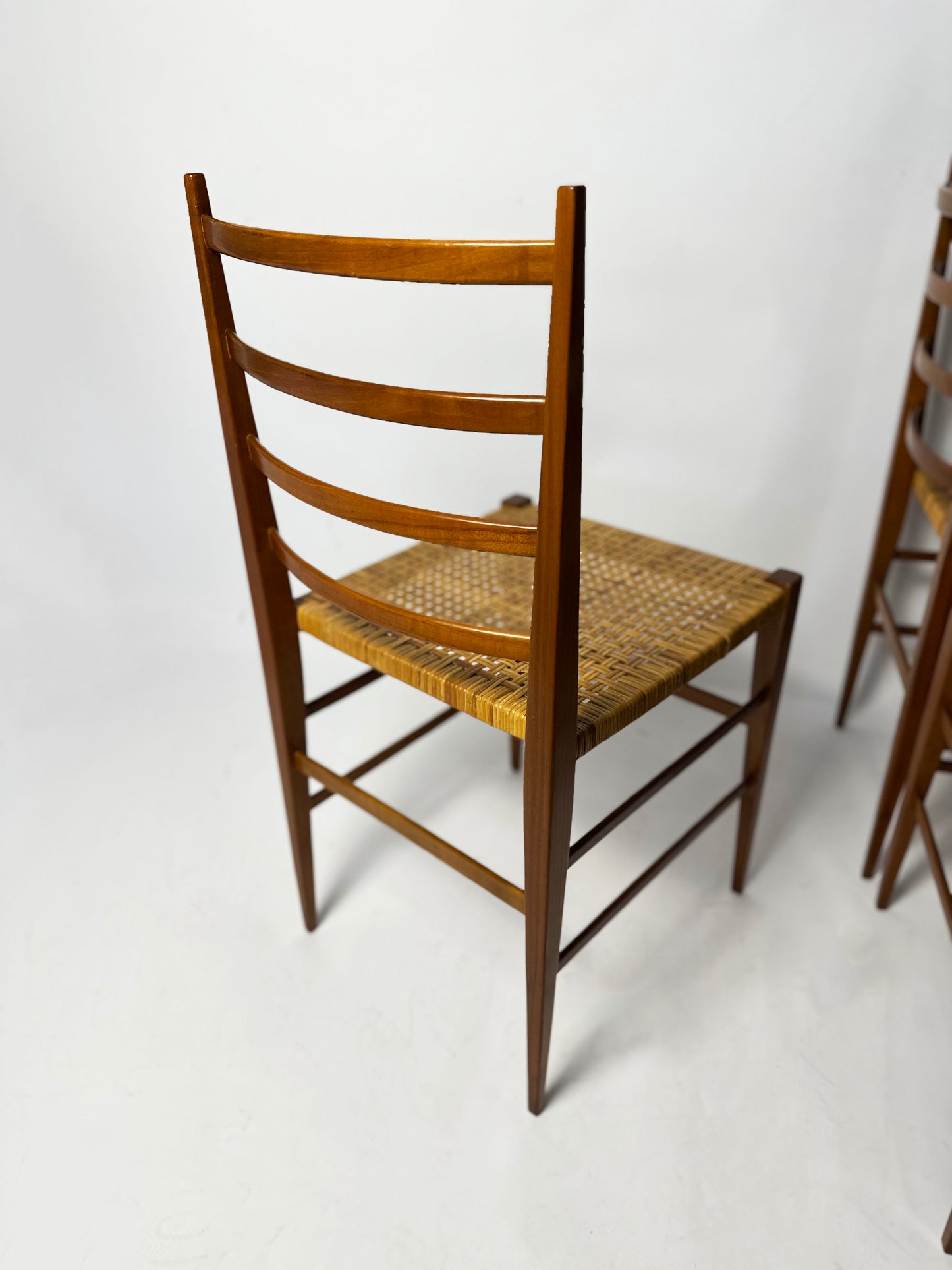 Set of 4 vintage italian chairs in Superleggera-style