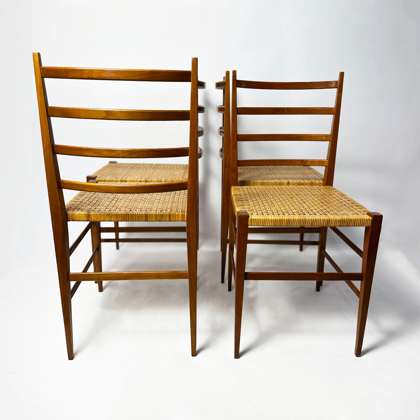 Set of 4 vintage italian chairs in Superleggera-style