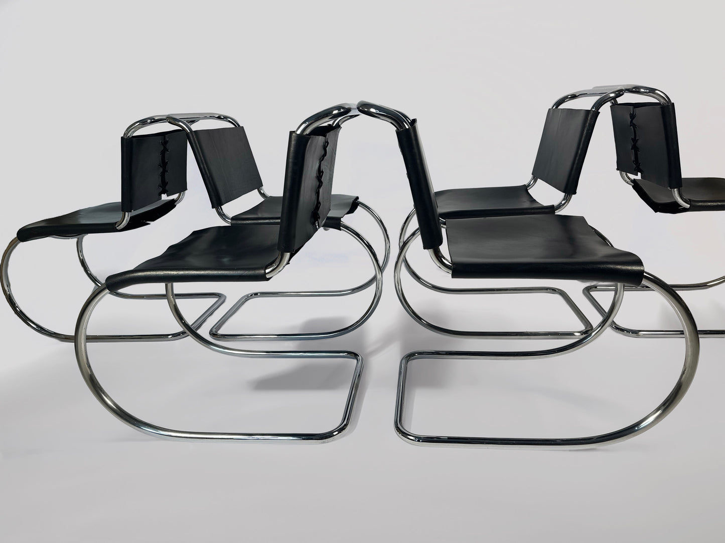 Set of 6 MR10 Dining Chairs — Ludwig Mies van der Rohe, attr. Knoll, c. 1970s