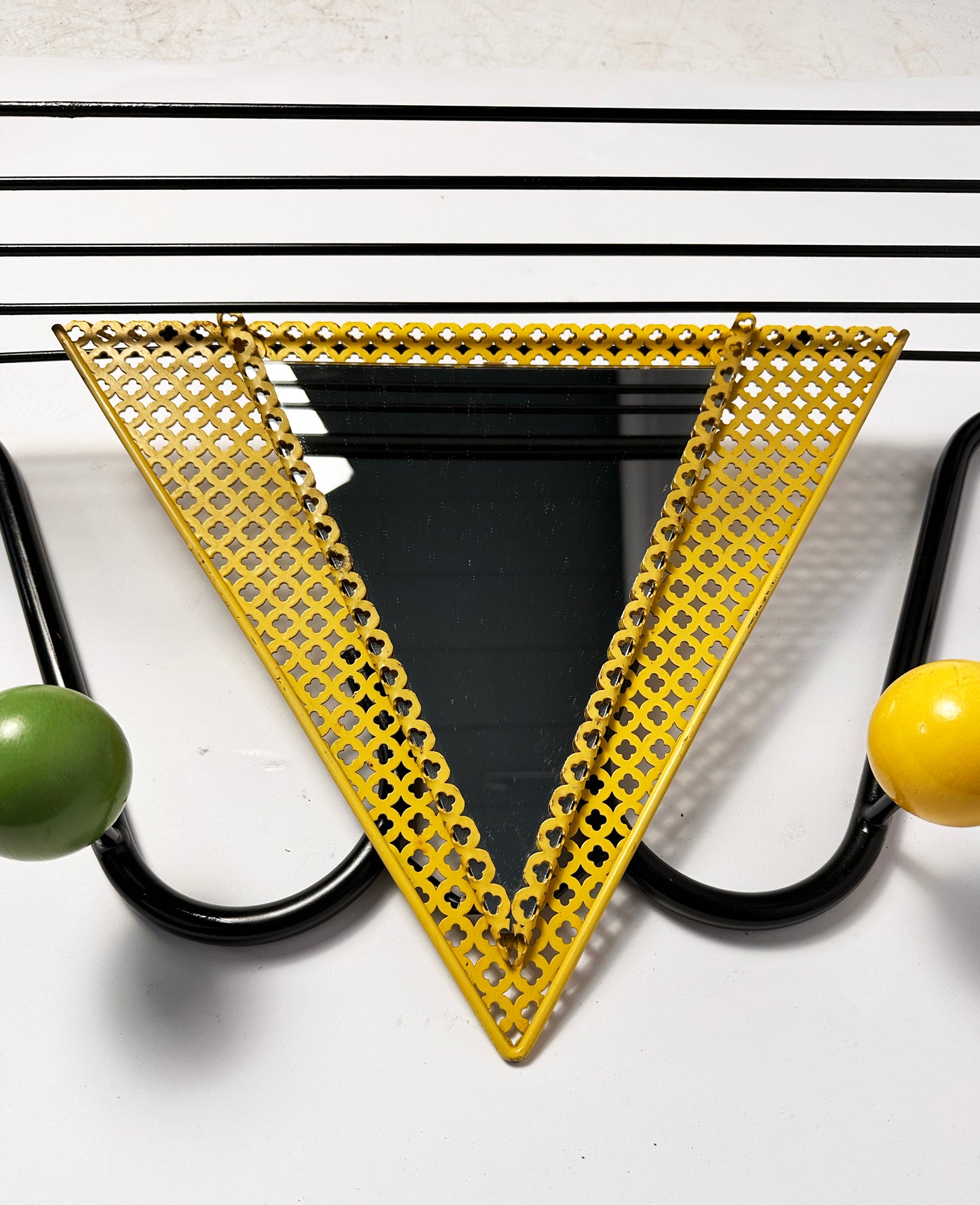1950s colorful coatrack in the style of Mathieu Matégot
