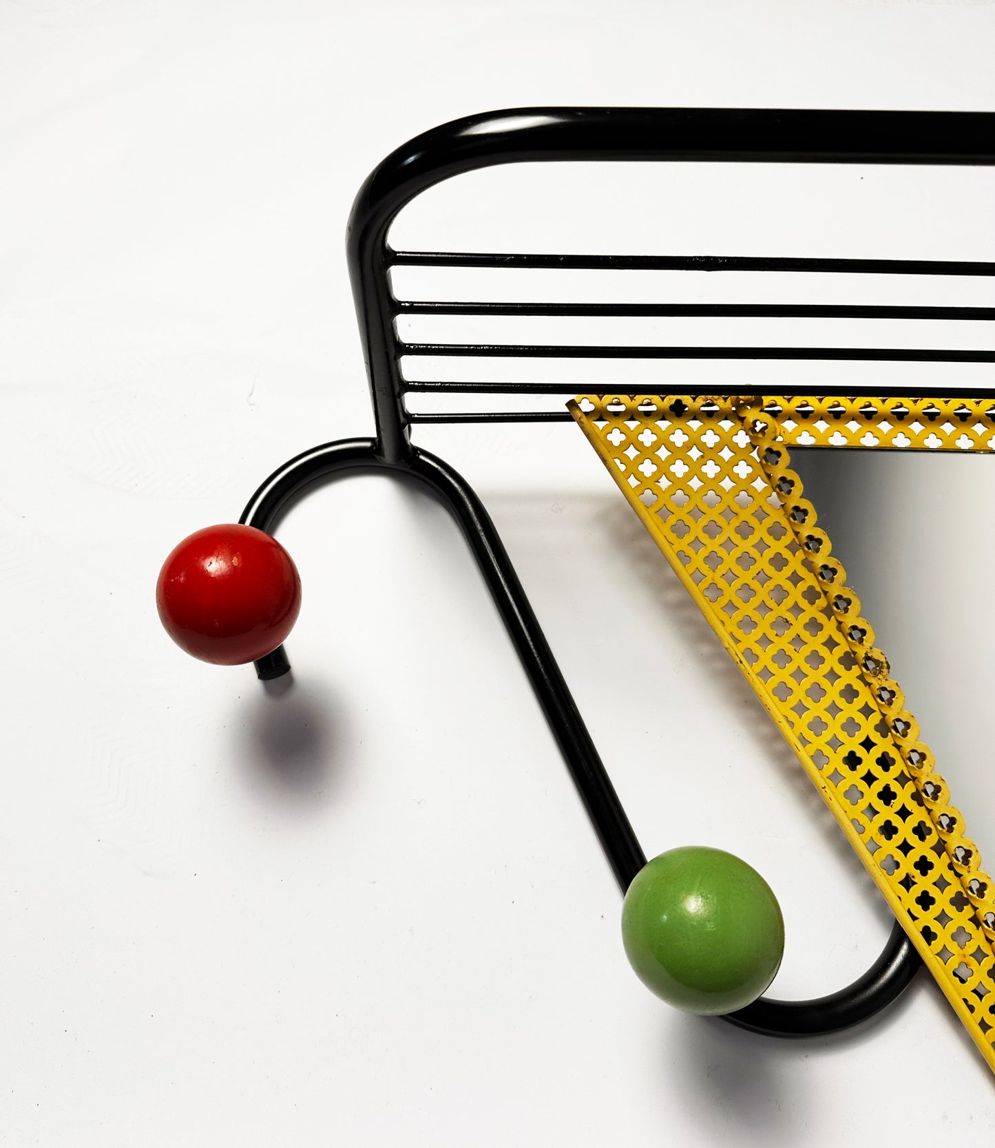 1950s colorful coatrack in the style of Mathieu Matégot