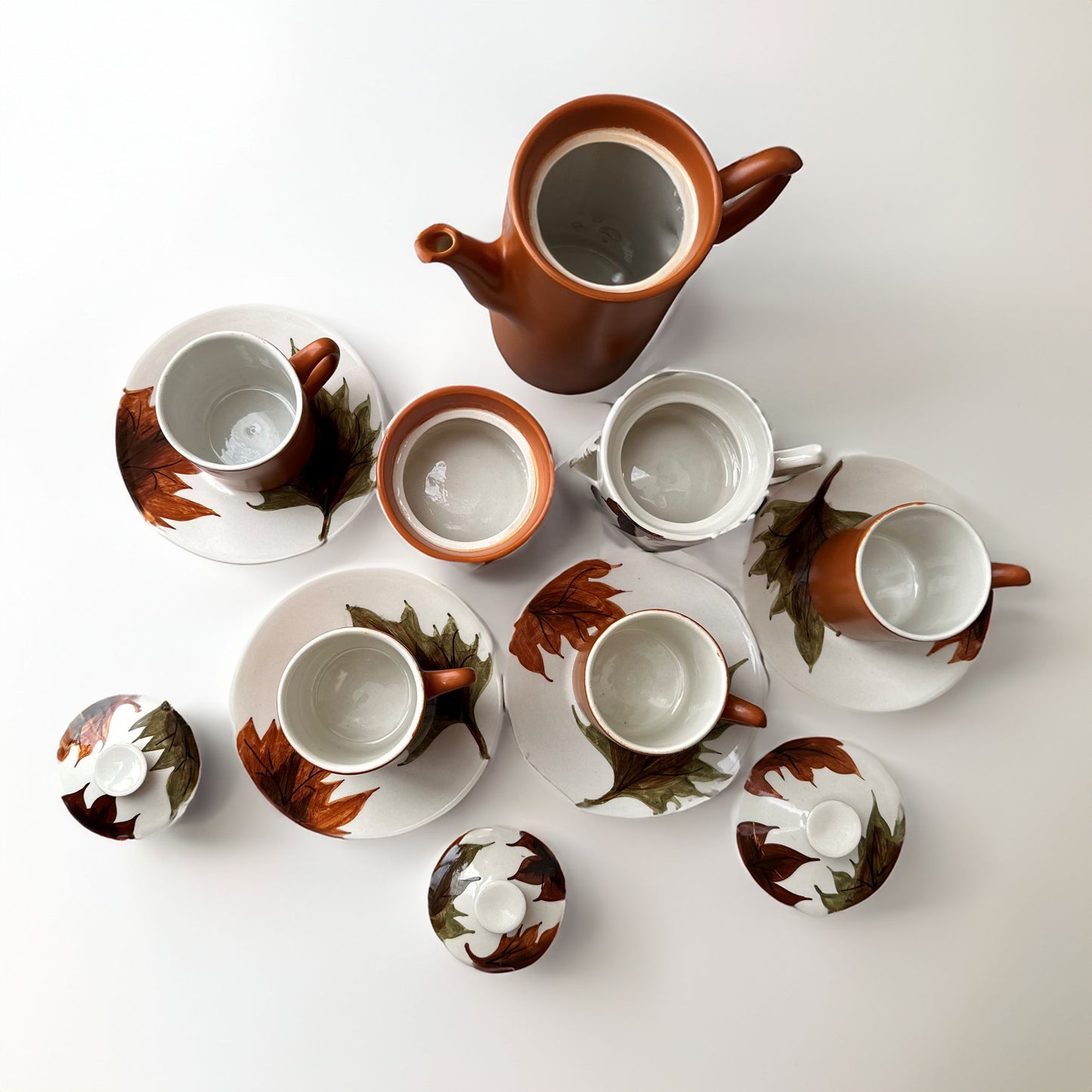 Vintage Hand-Painted Italian Espresso Set by Oven King