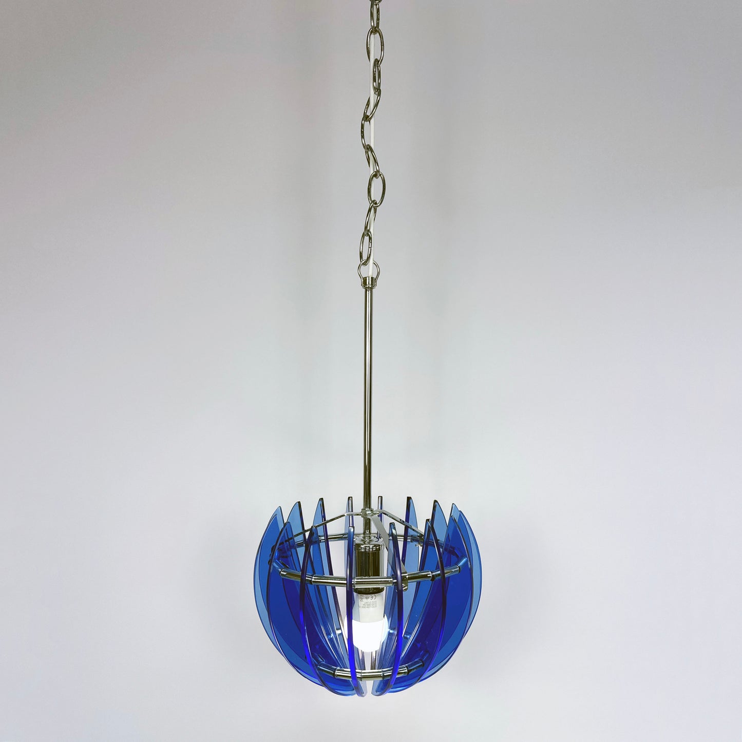 Vintage blue Veca lamp with Murano glass