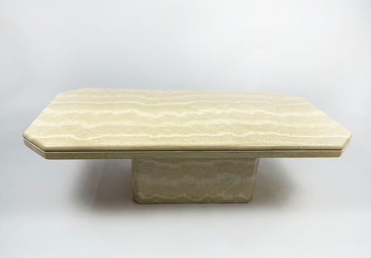 Vintage 1970s travertin coffee table
