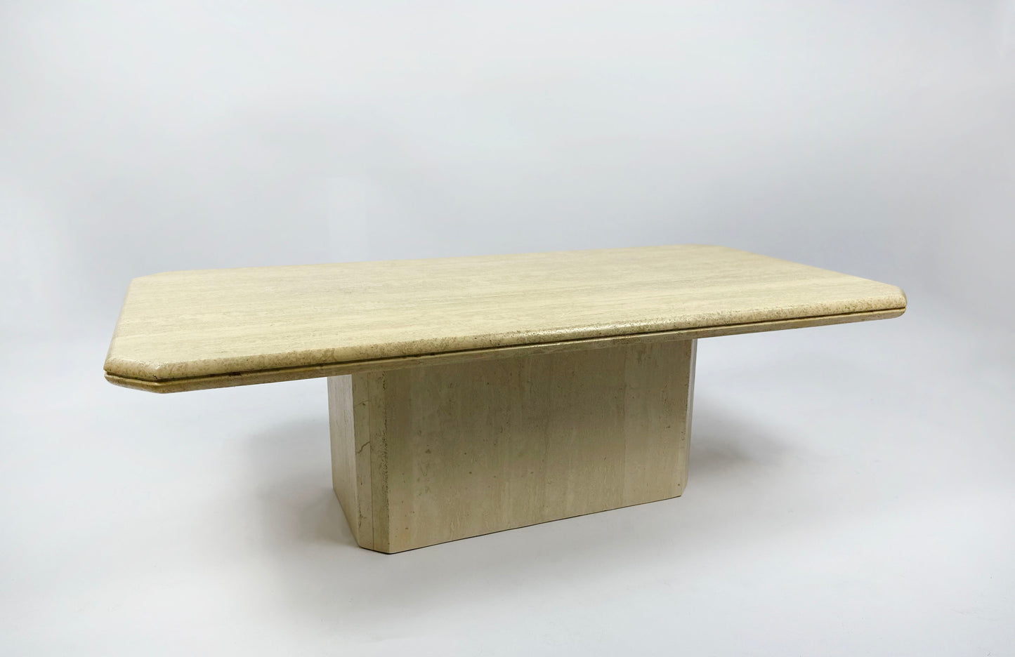 Vintage 1970s travertin coffee table