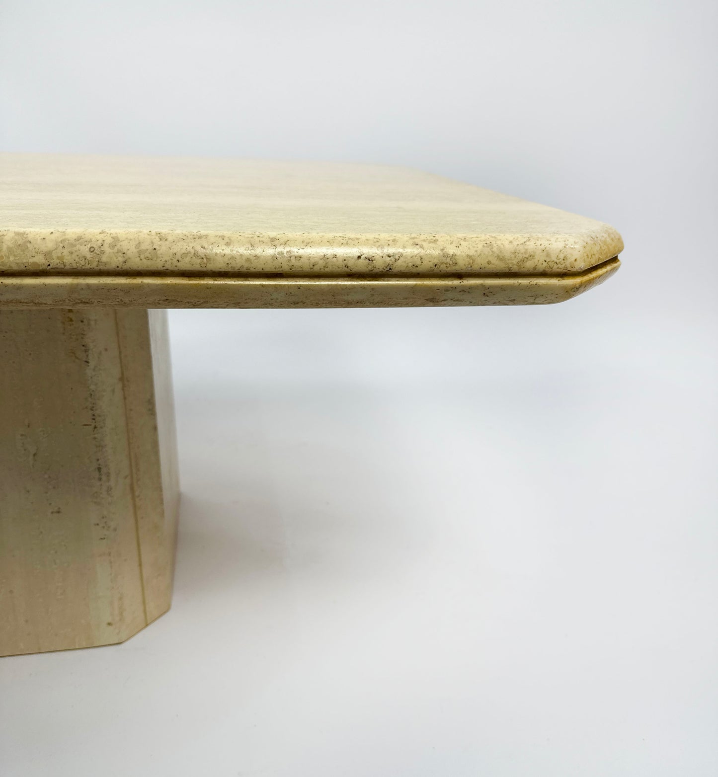 Vintage 1970s travertin coffee table