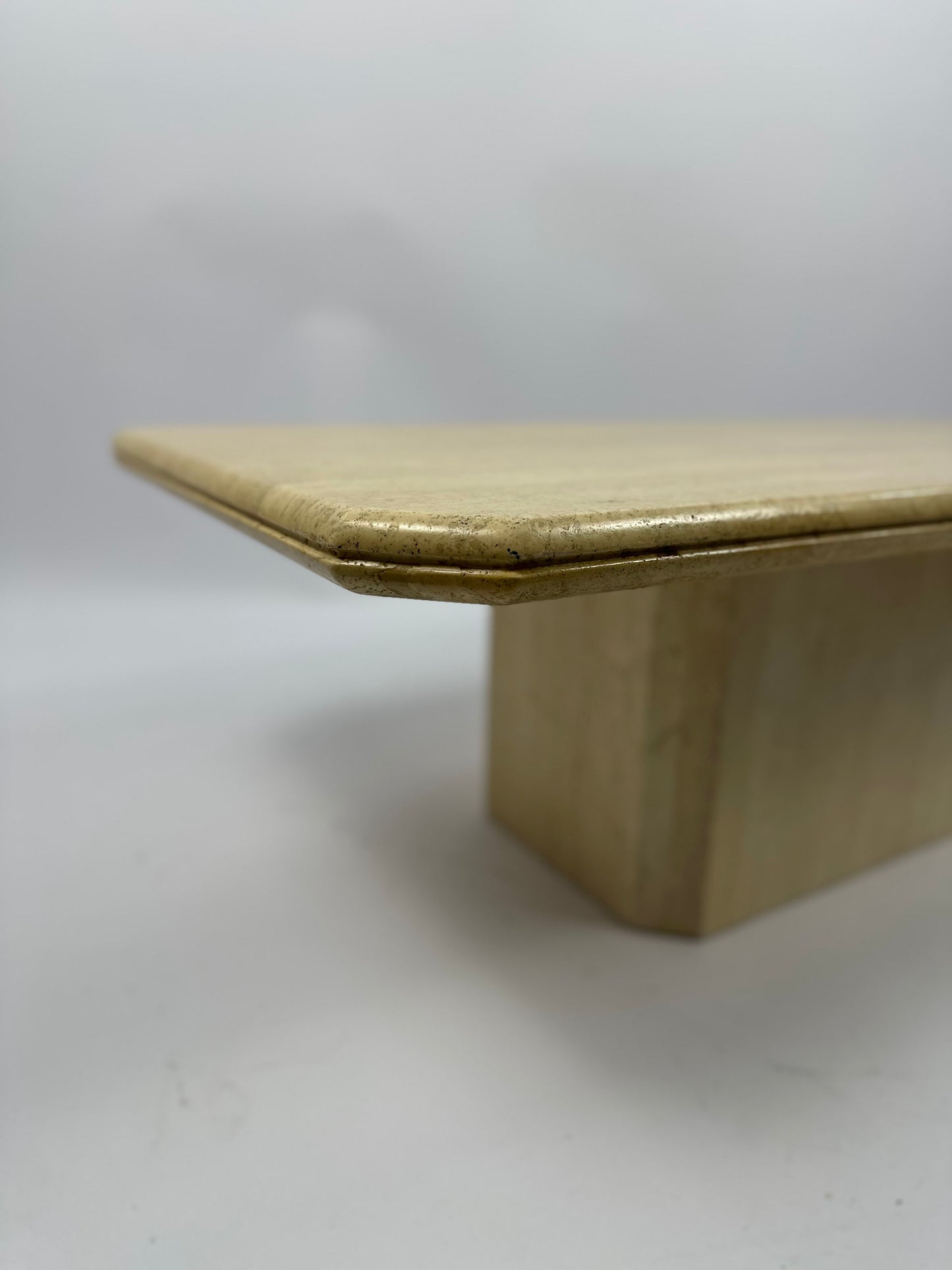 Vintage 1970s travertin coffee table