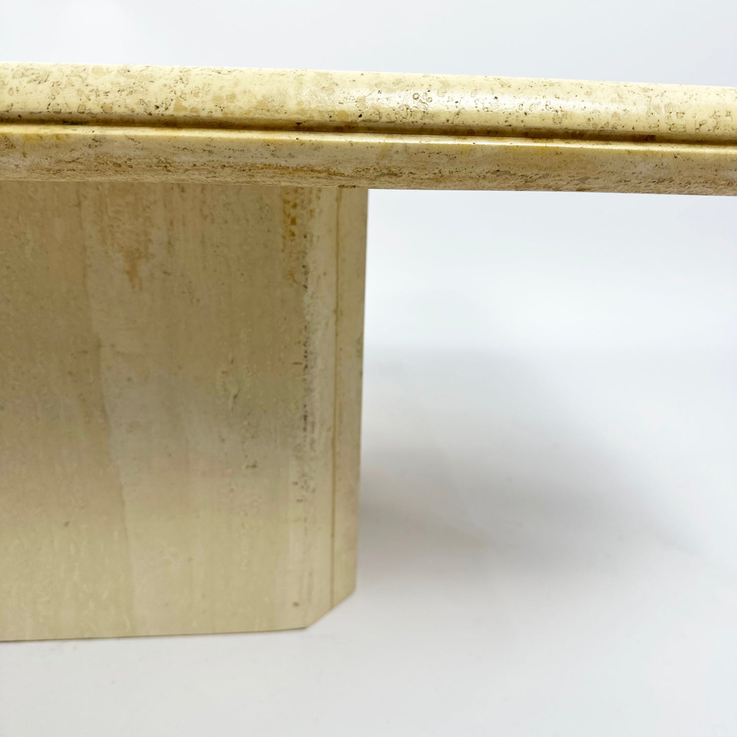 Vintage 1970s travertin coffee table